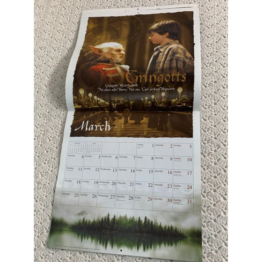 Lot 2 Vintage Harry Potter calendar 2001 Hogwarts Gryffindor 2002 Philosophers